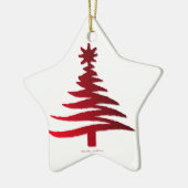 Christmas Tree Stencil Red Keramikornament (Links)