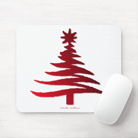 Christmas Tree Stencil Red Mousepad (Mit Mouse)