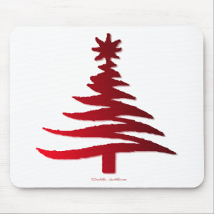 Christmas Tree Stencil Red Mousepad
