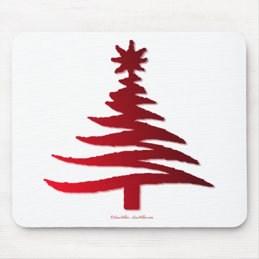 Christmas Tree Stencil Red Mousepad (Vorne)