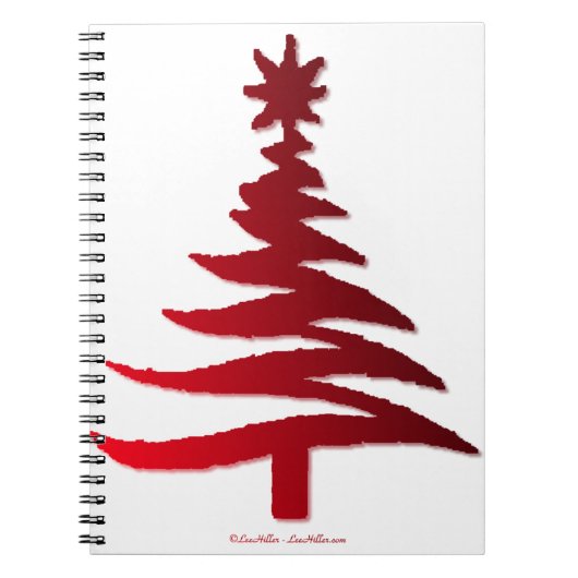 Christmas Tree Stencil Red Notizblock (Vorderseite)