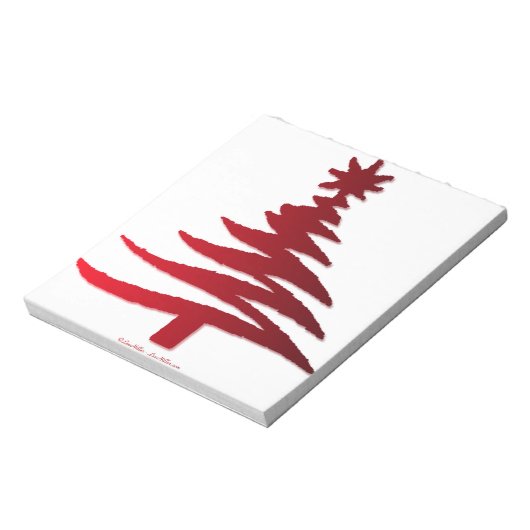 Christmas Tree Stencil Red Notizblock (Rotiert)