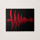 Christmas Tree Stencil Red Puzzle (Horizontal)