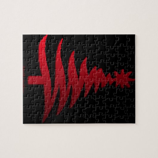 Christmas Tree Stencil Red Puzzle (Horizontal)