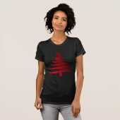 Christmas Tree Stencil Red T-Shirt (Vorne ganz)