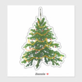 Christmas tree sticker cute green classic holiday (Blatt)