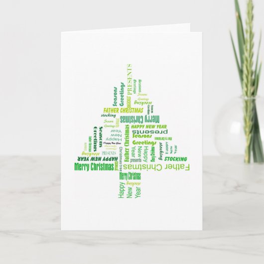 Christmas tree Text Christmas card Karte (Vorderseite)