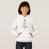 Christmas Tree Text Hoodie – Festive Holiday Messa (Vorne ganz)