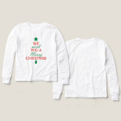 Christmas Tree Text Hoodie – Festive Holiday Messa (Design Vorderseite & Rückseite)