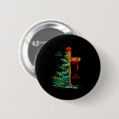 Christmas Tree The Season Jesus Cross The Reason  Button (Vorne & Hinten)