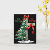 Christmas Tree The Season Jesus Cross The Reason X Karte (Gelbe Blume)