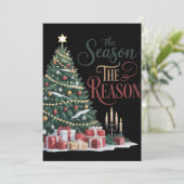 Christmas Tree The Season The Reason Einladung (Stehend Vorderseite)