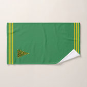 Christmas Tree, Three Stripes on Forest Green Badhandtuch Set (Handtuch)