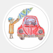 Christmas Tree Time! Runder Aufkleber (Vorderseite)