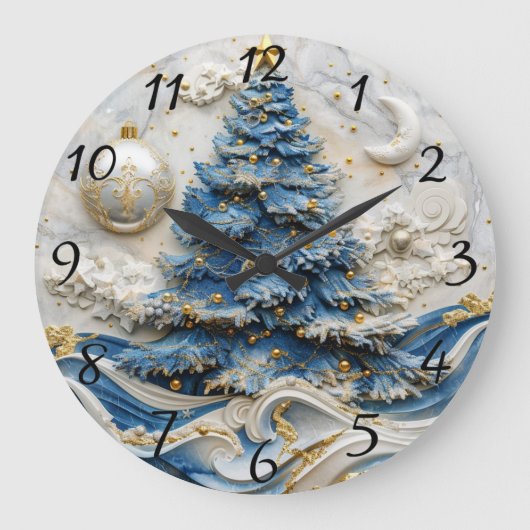 Christmas Tree Timekeeper Beauty Große Wanduhr (Vorderseite)