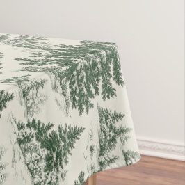 Christmas Tree Toile De Jouy Green Tischdecke
