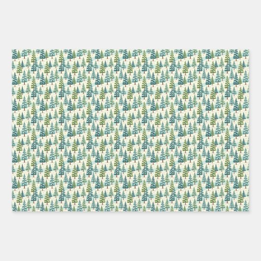 Christmas Tree Trio Geschenkpapier Set (Vorderseite 2)