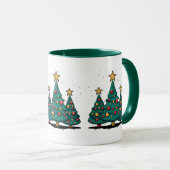 "Christmas Tree Trio Holiday Tasse" Tasse (VorderseiteRechts)