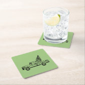 Christmas tree truck rechteckiger pappuntersetzer (Vor Ort)