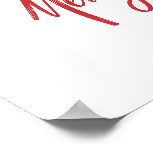 Christmas Tree Typography Script Minimalist Poster (Ecke)