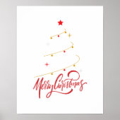 Christmas Tree Typography Script Minimalist Poster (Vorne)