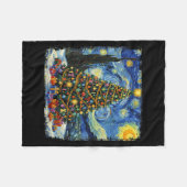 Christmas Tree Van Gogh Starry Night Christmas 202 Fleecedecke (Vorderseite (Horizontal))