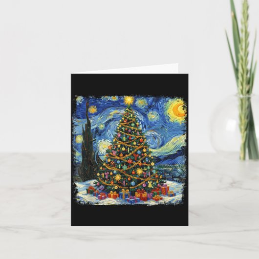 Christmas Tree Van Gogh Starry Night Christmas 202 Karte (Vorderseite)
