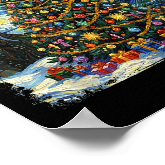 Christmas Tree Van Gogh Starry Night Christmas 202 Poster (Ecke)