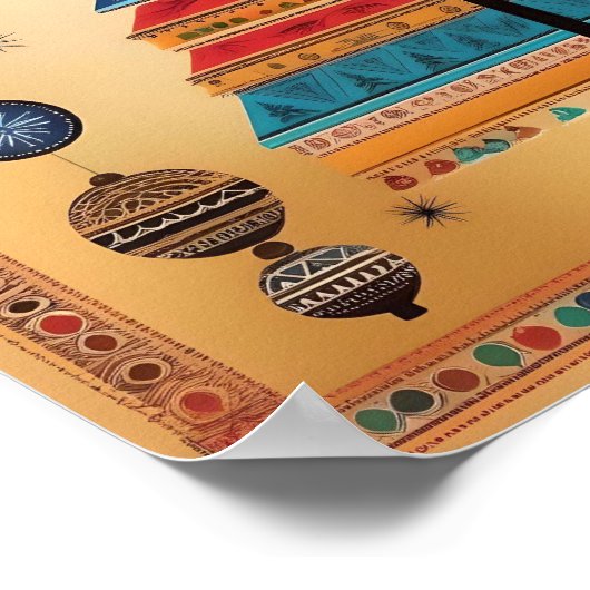 Christmas Tree Warli Art Poster (Ecke)