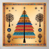 Christmas Tree Warli Art Poster (Vorne)