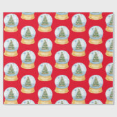 Christmas Tree Waterglobes Geschenkpapier (Flach)