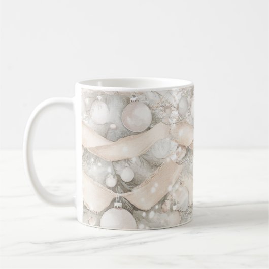 Christmas tree white cream rustic stylish pine kaffeetasse (Links)