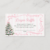 Christmas Tree Winter Pink Diaper Raffle Tickets Begleitkarte (Vorderseite)