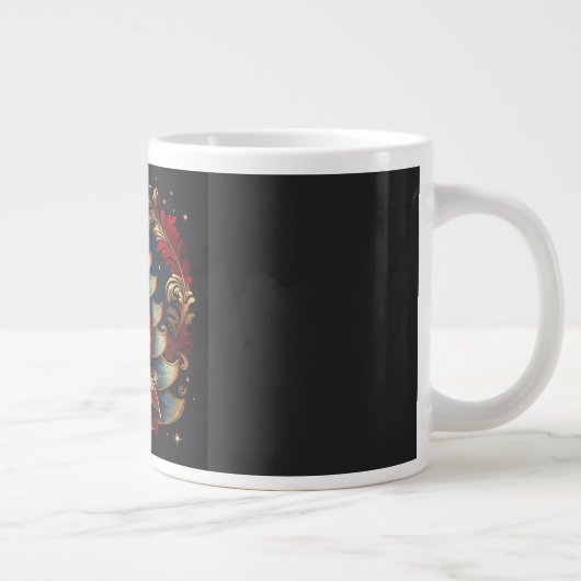 Christmas Tree With Bow And Golden Star Jumbo-Tasse (Rechts)