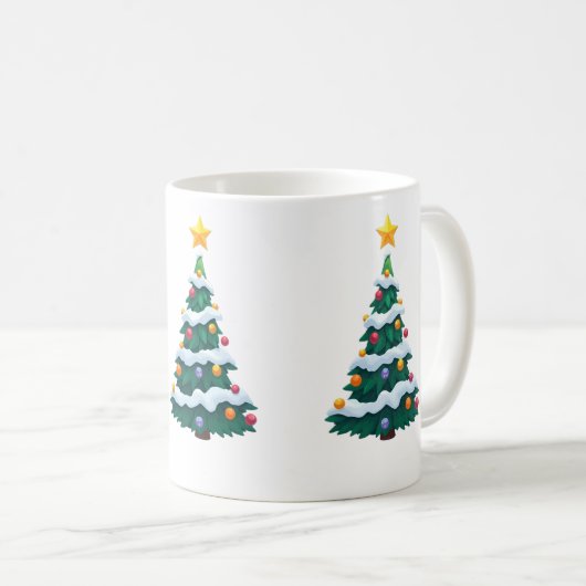 Christmas tree with Snow Mug Kaffeetasse (VorderseiteRechts)