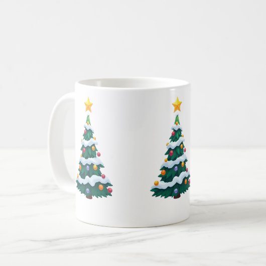 Christmas tree with Snow Mug Kaffeetasse (Vorderseite Links)