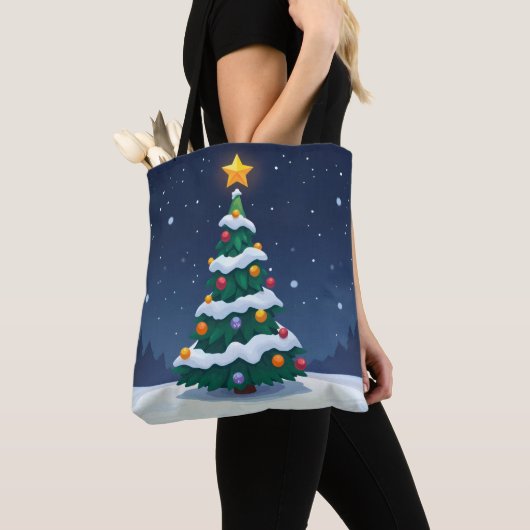 Christmas Tree with Snow Tote Tasche (Von Nahem)