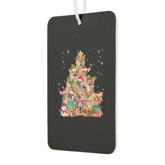 Christmas Tree Xmas Lights Chihuahua Classic T-Shi Autolufterfrischer (Links)