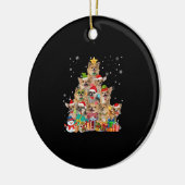 Christmas Tree Xmas Lights Chihuahua Classic T-Shi Keramik Ornament (Links)