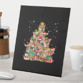 Christmas Tree Xmas Lights Chihuahua Classic T-Shi Sockelschild (In Situ)
