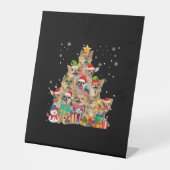 Christmas Tree Xmas Lights Chihuahua Classic T-Shi Sockelschild (Vorderseite)