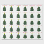 Christmas Tree Yellow Star Gingerbread Man Geschenkpapier (Flach)