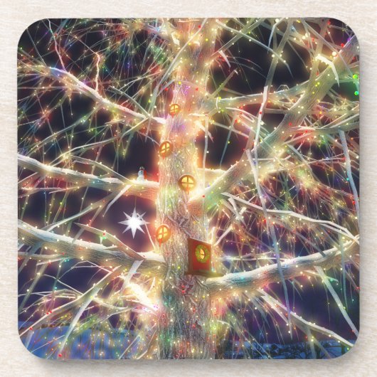 Christmas Treehouse Cork Untersetzer (Vorderseite)