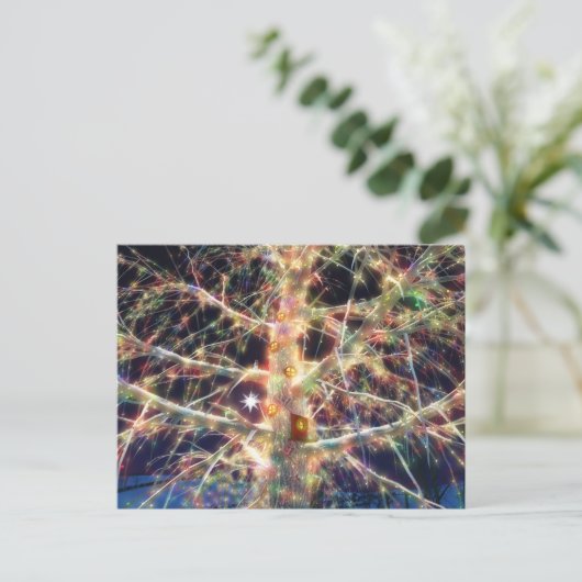 Christmas Treehouse Postcard Postkarte (Stehend Vorderseite)