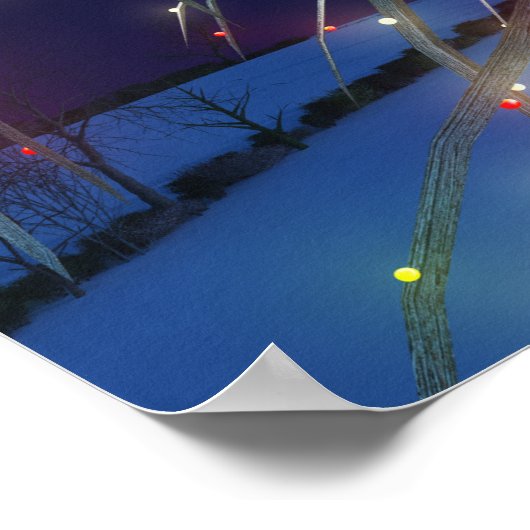 Christmas Treehouse Print Poster (Ecke)