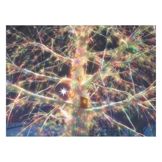 Christmas Treehouse Tablecloth Tischdecke (Vorderseite (Horizontal))