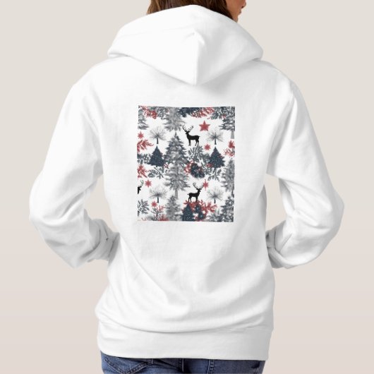 Christmas trees and deer hoodie for women  (Rückseite)