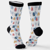 Christmas trees and houses pattern socken (Gewinkelt)