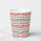 Christmas Trees and Snowflakes Print Paper Cups Pappbecher (Rechts)