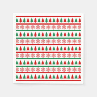 Christmas Trees and Snowflakes Print Paper Napkins Serviette
